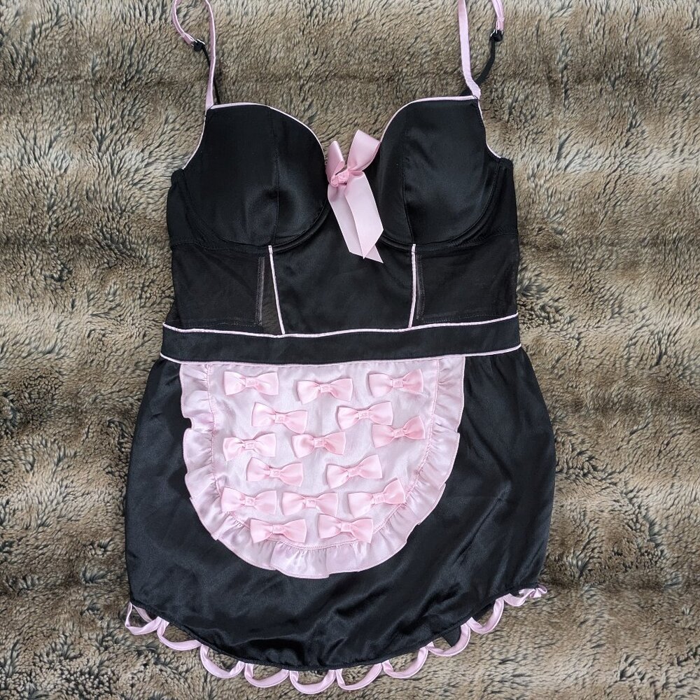 Victoria's Secret French Maid Y2K Lingerie with matching thong